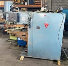 100 KVA Sciaky spot welder, 10" x 36" throat, 58:1 press ratio, 10°C input water temp., 220 V.