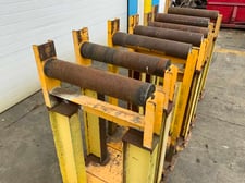 21-1/2" Free standing rollers, 12 stands, 4" roll diameter