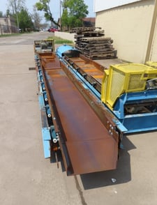 24" wide x 23' long, Vibrating conveyor, 6" deep, carbon steel pan, 2 HP Baldor belt driven motor