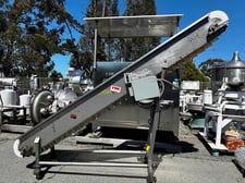 11.75" wide x 12' long, Valley Welding & Machinery Works (VWM), cleated belt, incline, Stainless Steel