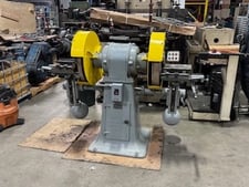 23" Besly #41, double end pedestal grinder, 7.5 HP, 2 swing tables, 2 dressers