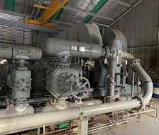 1350 HP White Superior #MW64, reciprocating compressor, 4 throws, 3 stages, 885 RPM, Toshiba F1358PKFLIOP