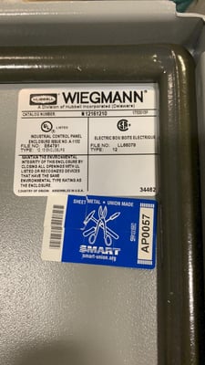 Hubbell Wiegmann N12161210, Power Enclosure Box, Type 12/13, NEW