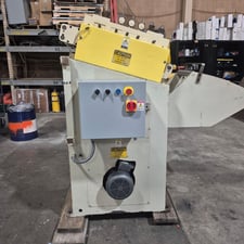 12" x .187" CWP #12C, powered coil straightener, (7) 2.75" diameter rolls, entry & exit pinch rolls
