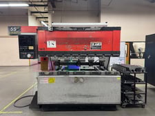 55 Ton, Amada #FBD-5020, CNC press brake, 8.4' overall, 66.9" between housing, 3.94" stroke, 15.75" throat