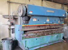 90 Ton, Wysong #90-10, Mechanical Press Brake, 144" overall, 126" between housing, 12 gauge, 3" stroke, 4"