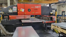 33 Ton, Amada #Pega-367, cnc turret punch, 44 station, 60" throat, 4.5" hole, Amadan 04PC, 2 work clamps, 1989