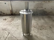 25 gallon B & G, Stainless Tank, 16" diameter x 34" straight side, Flat Top w/Cover, Flat Slop Bottom, On Leg