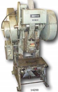 60 Ton, Johnson #60-BG-AC, OBI press, 4" stroke, 46 SPM, 32" x 21" bed, 3.5" adj, 7.5 HP, air clutch & brake