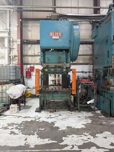 250 Ton, Bliss #C-250, single point gap press, 8" stroke, 24" Shut Height, 4.5" adj., 58" x34" bed, 35 SPM