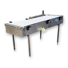 20" wide X 5' long, Plastic Link-Belt Interlock Belt Conveyor, Sanitary Stainless Steel, w/ chain drive AS IS