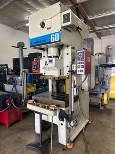 60 Ton, Komatsu #OBS-60-2, Gap Frame Press, 4" stroke, 11" Shut Height, 2.75" adj, 70 SPM, 35" x 21" bed, 3"