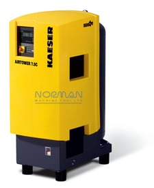 28 cfm, 125 psig, Kaeser #7.5C, Rotary Screw Air Compressor w/Built-in Dryer, 80-217 Pressure Range, 70 dB(A)