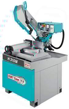 7" x 11" KMT #H-310-M, Mitering Band Saw, Manual, Swivel Head, 109" x 1" x 0.035" Blade, 60-360 FPM, 2 HP