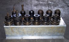 Erickson, End Mill and Collet Chuck Adapter Set, V-45 Taper, (6) End Mill Holder Adapters, (6) Collet Chuck