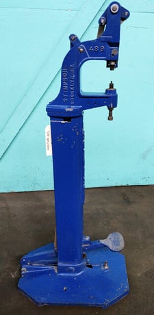 Stimpson #R1, Foot Powered Rivet Machine, 4.375" Throat depth, 48.5" height