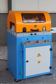 18" Aslan #CMS-504, Semi-Automatic Non-Ferrous Aluminum Upcut Saw, -45 left to +45 right Deg. Cutting Angle