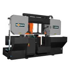 24.4" Cosen #C-620NC, Fully Programmable Dual Column Heavy Duty Horizontal Band Saw, 66-328 FPM, 283" x 2.1"