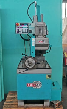 14.5" KMT #C-370-SA, Vertical Column Semi-Automatic Cold Saw, 18/36 RPM, 1.57" Spindle diameter, 36.25" Work