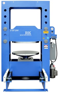 200 Ton, Press Master #200-Ton, Roll-In Forklift Tire Press, 16" Stroke, 12" Bore, 6" Rod, 36" Platen