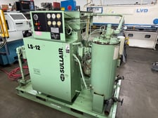 221 CFM, 125 PSI, Sullair #LS12, Rotary Screw Air Compressor, 50 Hp, accumulator