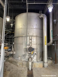14000 gallon Erected Steel, 316L Stainless Steel Vertical Tank, API-650, slight cone top, flat bottom, Sulzer