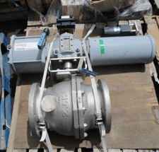 8" Flowserve / Kitz, #N8375, Stainless Steel air operated ball valve, actuator #RG110SR3SN0GE00