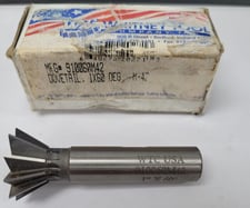 Whitney Tool Co. #910060M42, Dovetail Cutter, 1" Cutter diameter, 7/16" Cutting Width, 1/2" Shank diameter
