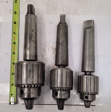 Jacobs, Drill Chucks, (1) 0-12" capacity, (1) 0-3/8" capacity & (1) 5-20 mm capacity, #4 Morse Taper, Set of 3