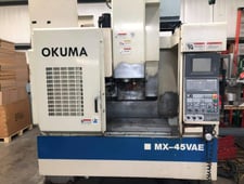 Okuma #MX-45VAE, CNC vertical machining center, OSP7000M Control, 30" X, 18" Y, 17" Z, 7000 RPM, 20 automatic