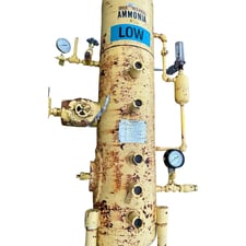24" diameter x 60" L Frick, Vertical Ammonia Accumulator, 150 Gallons, 250 PSI @ 200 F, 1974