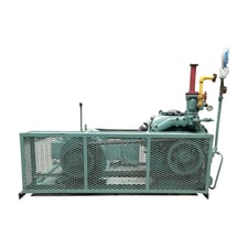 100 HP Hasegawa #VML6A, Ammonia Reciprocating Compressor Package, 6-Cylinder, Belt Driven, R-717, 350 psig