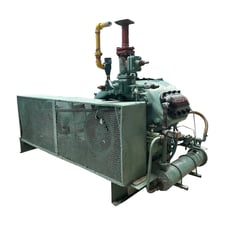 100 HP Hasegawa #VML6A, Ammonia Reciprocating Compressor Package, 6-Cylinder, R-717, 350 psig, 1200 RPM max