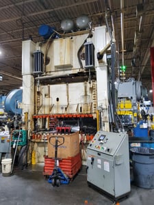 400 Ton, Heim #S2-400MS, straight side double crank press, 8" stroke, 24" Shut Height, 12" adj., 100" x48"
