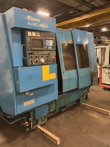 Miyano #ANC-45S, 5" Axis CNC turning center, Fanuc OTT, 23.6" swing, 1.7" bar, collet chuck