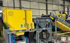 Magnapower #AS1200, air knife separator, 1200mm wide, with 1100 x 1800mm horizontal vibratory feeder