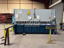 1/2" x 10' Krras #RAS-3013, hydraulic power squaring shear, 39" front operated power back gauge, 30 HP, 21