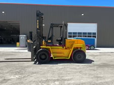18000 lb. Hyster #H190XL, forklift, hydraulic fork positioner, lift & tilt, air brakes, 3 speed motor, 1996