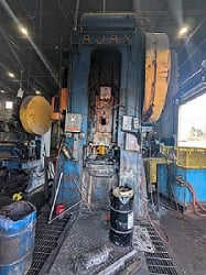1000 Ton, Ajax #10C, straight side mechanical forging press, 10" stroke, 32" Shut Height, 80 SPM