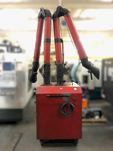 Micro-Air #MC1500, fume smoke extractor dust collector, portable dual arm, 174 sq.ft., TEFC 5 HP, 3-phase