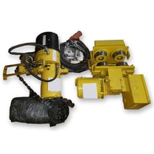 2 Ton, Vulcan #L4V2032, electric hoist w/ electric trolley, 20 FPM, 32' chain length, pendant Control