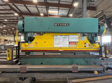 90 Ton, Wysong #90-10, Mechanical Press Brake, 12' overall, 120" between housing, 3" stroke, 4" adj, 5 HP