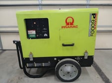6 KW Pramac #P6000, portable diesel generator with wheel kit, 120/240 Volts, single phase, electric start