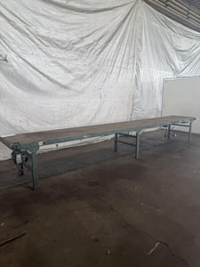 30" wide x 21' long, Hytrol, powered belt conveyor, 1 HP, 230/460 V., 3-phase, adj. legs