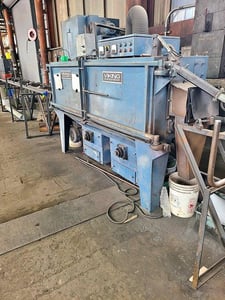 Viking skew roll, (2) 5 HP up throwing blast wheels, up to 4-1/2" dia pipe, dust collector