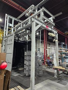 Sinto #SZAR, surface treatment spinner hanger shot blast, (5) 20 HP blast wheels, dust collector, 2014