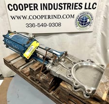 10" Dezurik, pneumatic knife gate valve, Stainless, class 150, style KGC, 150 psi