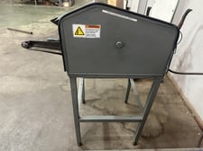 1.5" Adjustable square wheel belt sander with steel side table, 1 HP, emergency stop button