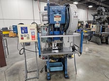 22 Ton, Minster #3, OBI flywheel press, Commander Press controls, 2.25" stroke, 10.25" Shut Height, air
