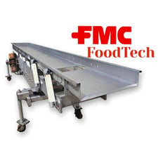 24" wide x 16' long, FMC FoodTech, Stainless Steel vibrating pan conveyor